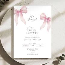 Invitación para Baby Shower de Gemelas Rosadas Niñ
