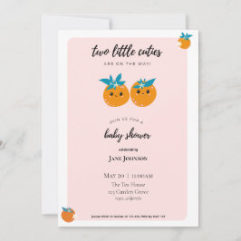 Invitación para Baby Shower de gemelas Two Little 