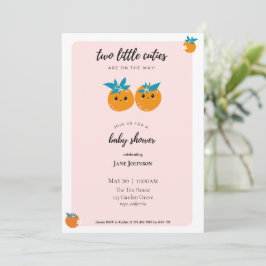 Invitación para Baby Shower de gemelas Two Little