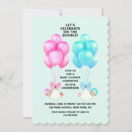 Invitación para Baby Shower de Gemelos