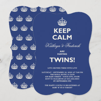 Invitación para Baby Shower de Gemelos Divertidos