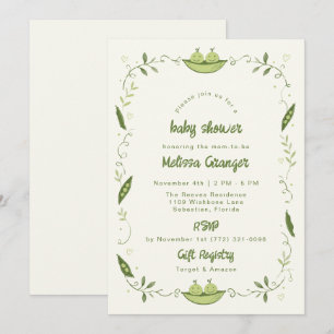 Invitación para Baby Shower de Gemelos en Vaina de
