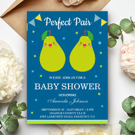 Invitación para baby shower de gemelos Perfect Pai