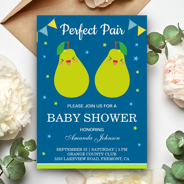 Invitación para baby shower de gemelos Perfect Pai (Subido por el creador)