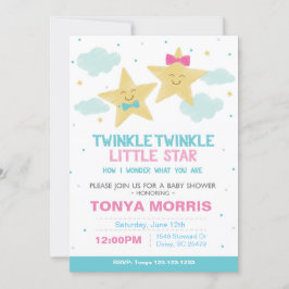 Invitación para Baby Shower de Gemelos Pizarra de 