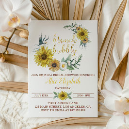 Invitación para baby shower de girasol de abeja me