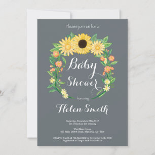 Invitación para Baby Shower de Girasoles