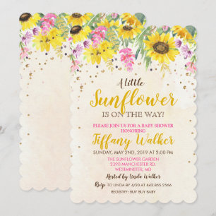 Invitación para Baby Shower de Girasoles