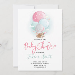 Invitación para baby shower de globo aerostático d