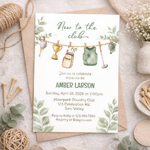 Invitación para Baby Shower de Golf   Nuevo en el 