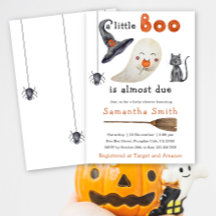 Invitación para baby shower de Halloween Fantasma 