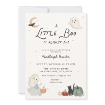 Invitación para Baby Shower de Halloween Ghost Lit