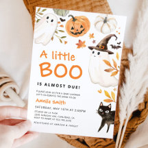 Invitación para Baby Shower de Halloween Little Bo