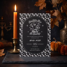 Invitación para baby shower de Halloween Little Bo
