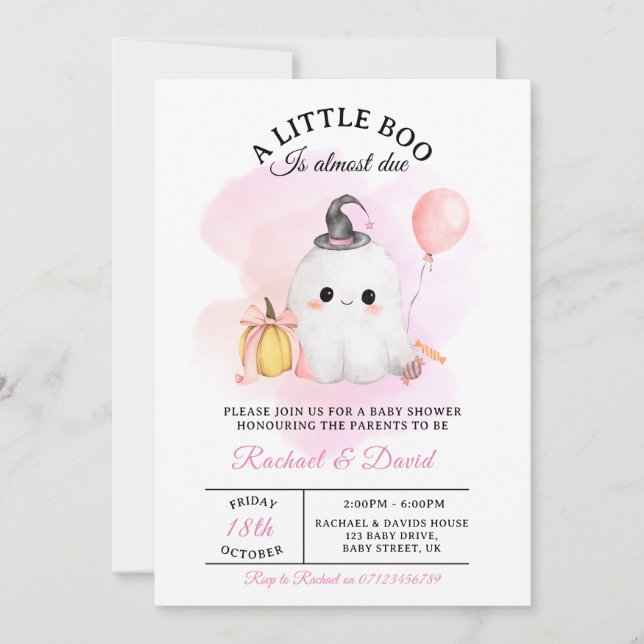 Invitación para Baby Shower de Halloween | Pequeño (Anverso)