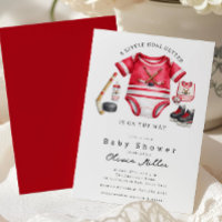 Invitación para baby shower de hockey