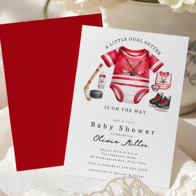 Invitación para baby shower de hockey (Subido por el creador)