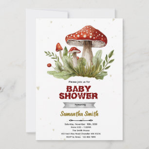 invitación para baby shower de hongo