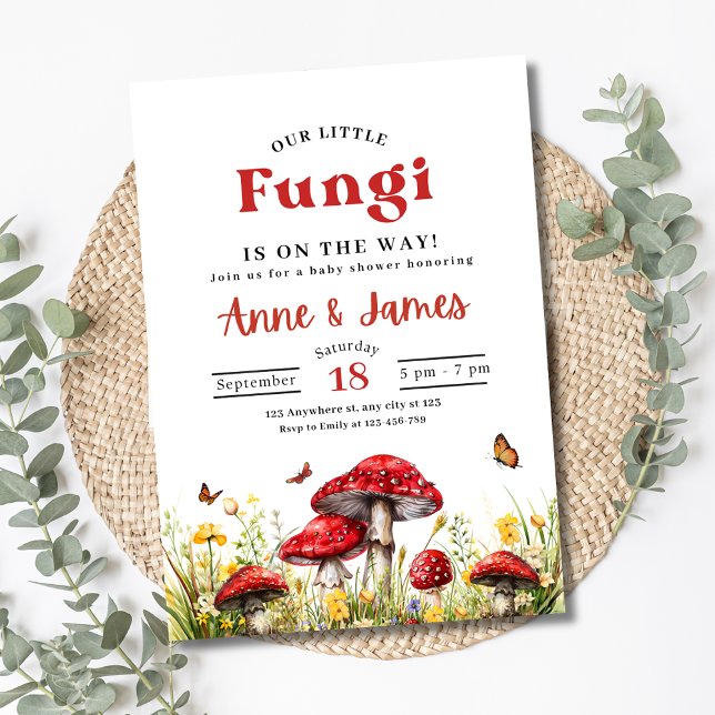 Invitación para Baby Shower de Hongo, Pequeño Hong (Subido por el creador)