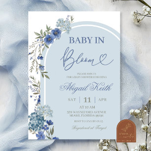 Invitación para Baby Shower de Hortensia de Flor S