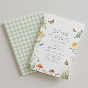 Invitación para baby shower de insecto bebé