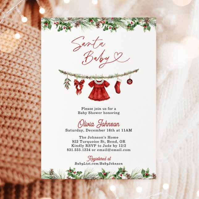 Invitación para baby shower de invierno, niña Sant (Subido por el creador)