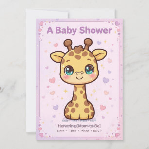 Invitación para baby shower de jirafa