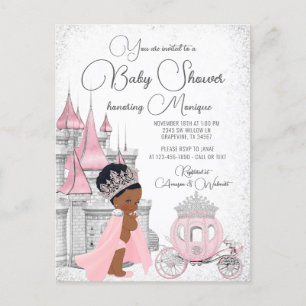 Invitación para baby shower de la Princesa Negra