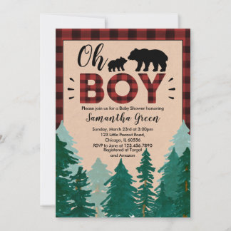 Invitación para Baby Shower de Leñador