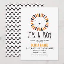 Invitación para baby shower de León