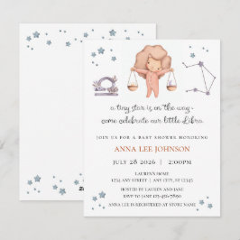 Invitación para Baby Shower de Libra Zodiaco