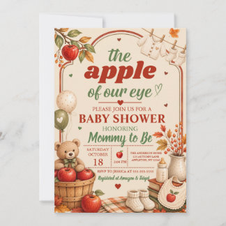 Invitación para baby shower de Little Apple Otoño