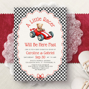 Invitación para baby shower de Little Racer Race C