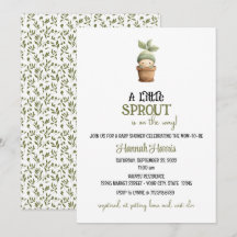 Invitación para Baby Shower de Little Sprout on th