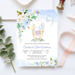 Invitación para Baby Shower de Llama Boy