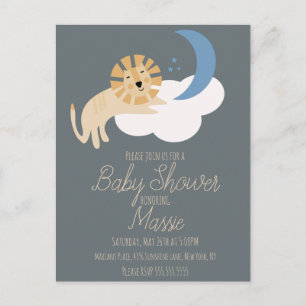 Invitación para Baby Shower de Luna Nube León Ador