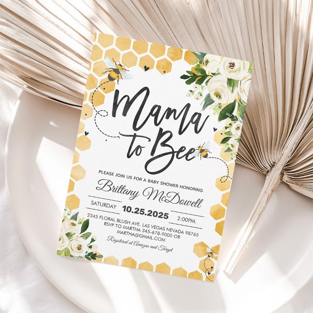 Invitación para Baby Shower de Mamá a Abejita | Ab (Subido por el creador)