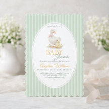Invitación para Baby Shower de Mamá Gansa y su Ans