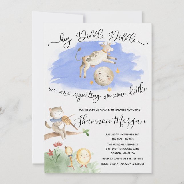 Invitación para baby shower de Mamá Oca (Anverso)