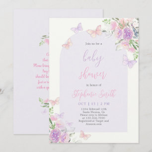 Invitación para Baby Shower de Mariposa