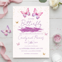 Invitación para Baby Shower de Mariposa