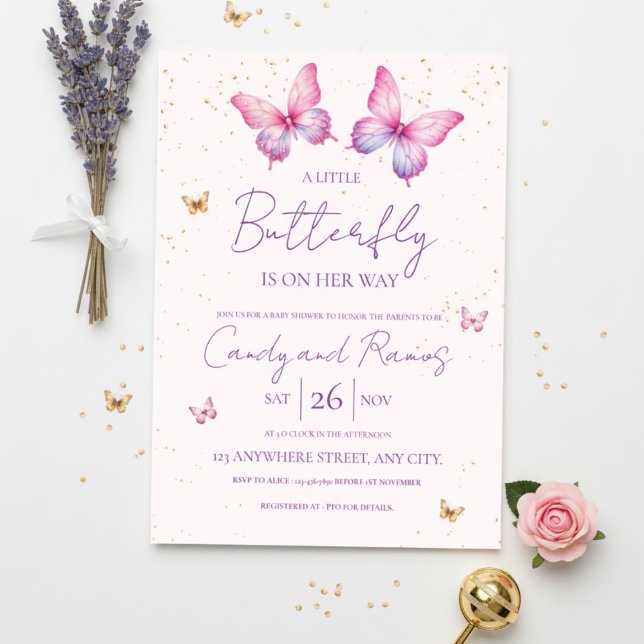 Invitación para Baby Shower de Mariposa (Subido por el creador)