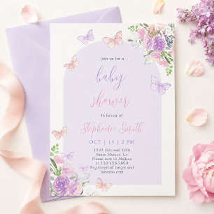 Invitación para Baby Shower de Mariposa