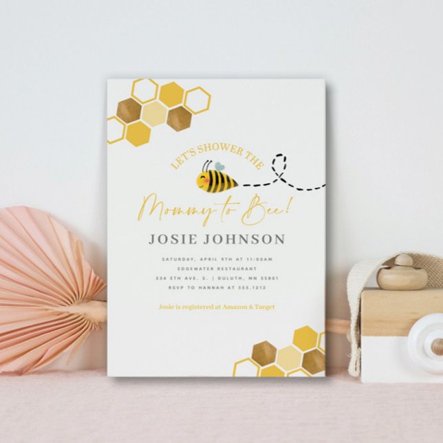 Invitación para Baby Shower de Modern Mommy to Bee (Subido por el creador)