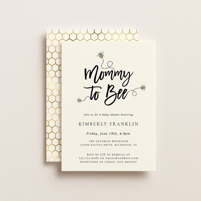Invitación para Baby Shower de Mommy To Bee (Subido por el creador)