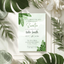 Invitación para Baby Shower de Monstera Tropical c