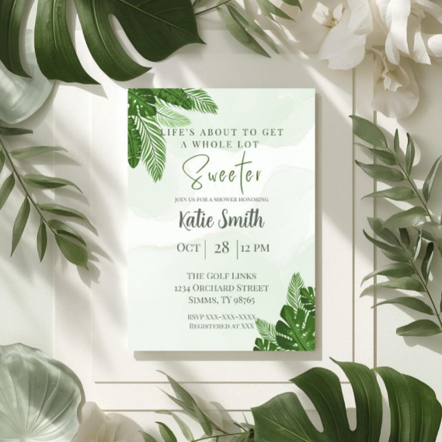 Invitación para Baby Shower de Monstera Tropical c (Subido por el creador)