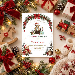 Invitación para Baby Shower de Navidad Santa Bab