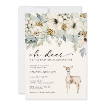 Invitación para baby shower de niña ciervo