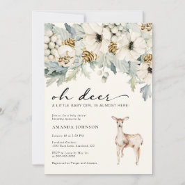 Invitación para baby shower de niña ciervo